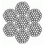 Канат стальной одинарной свивки типа тк конструкции 6x37 (1+6+12+18) + 1x37 (1+6+12+18) (ГОСТ 3068-88)